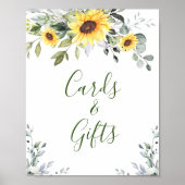 Poster Panneau Mariage Sunflower Eucalyptus Cartes et cad (Devant)