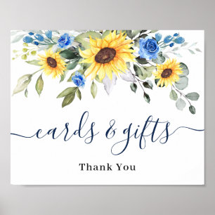 Poster Panneau Mariage Sunflower Eucalyptus Cartes et cad