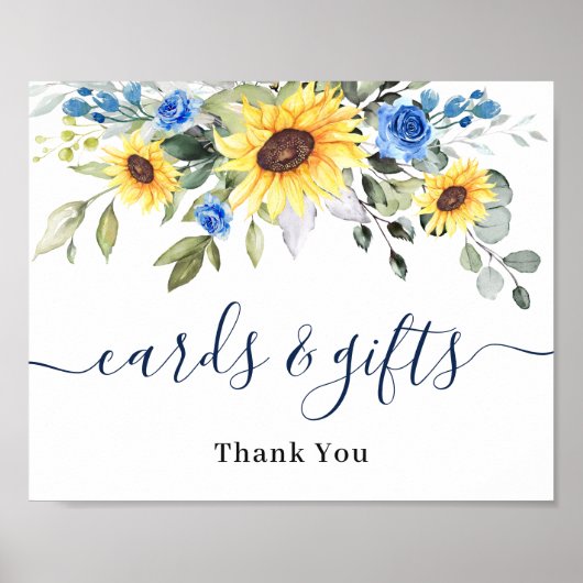 Poster Panneau Mariage Sunflower Eucalyptus Cartes et cad (Devant)