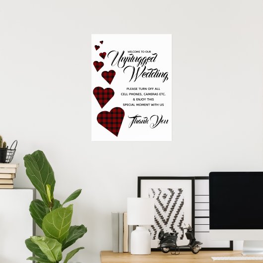 Poster Panneau Mariage Tartan Heart débranché (Bureau à domicile)
