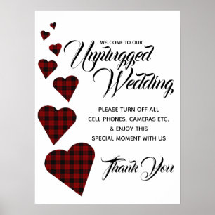 Poster Panneau Mariage Tartan Heart débranché