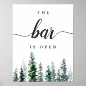 Poster Panneau Mariage Timber Grove "The Bar is Open" (Devant)