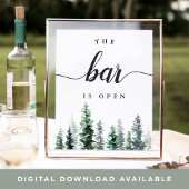 Poster Panneau Mariage Timber Grove "The Bar is Open"