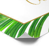 Poster Panneau Mariage Tropical Palm Greenery Beach Islan (Coin)