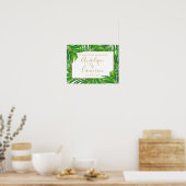 Poster Panneau Mariage Tropical Palm Greenery Beach Islan (Cuisine)