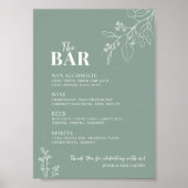 Poster Panneau Mariage vert Bar Sage (Devant)