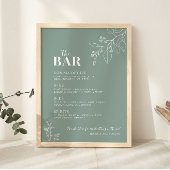 Poster Panneau Mariage vert Bar Sage