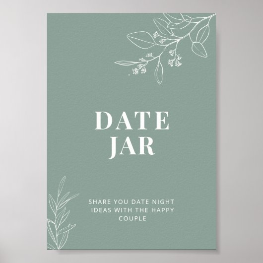 Poster Panneau Mariage vert Jar Sage (Devant)