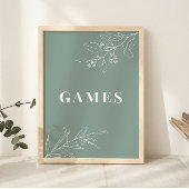 Poster Panneau Mariage vert Sage Jeux
