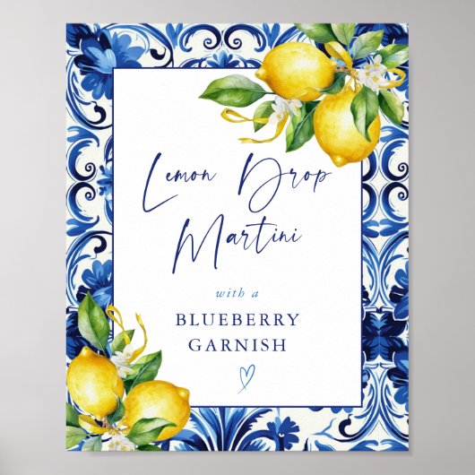 Poster Panneau Martini à la goutte de citron méditerranée (Devant)