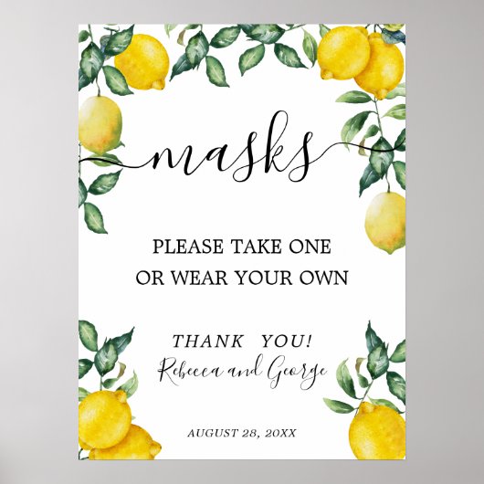 Poster Panneau masque aux citrons (Devant)