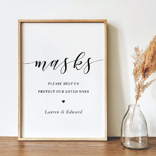 Poster Panneau Masque Visage Mariage Moderne