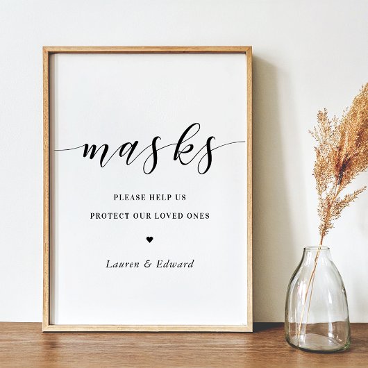 Poster Panneau Masque Visage Mariage Moderne