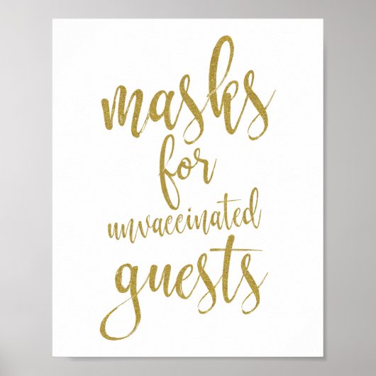 Poster Panneau Masques Pour Invités Non Vaccinés (Devant)