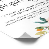 Poster Panneau mémoire rustique blush bordeaux orange (Coin)