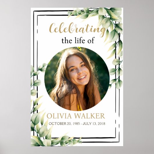 Poster Panneau Mémorial Funéraire Photo (Devant)