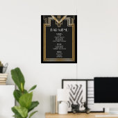 Poster Panneau MENU BARRE | Grand mariage inspiré Gatsby (Bureau à domicile)