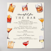 Poster Panneau Menu de la barre de fête de Thanksgiving (Devant)