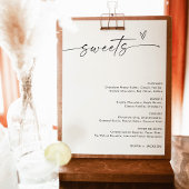 Poster Panneau menu dessert minimaliste, Panneau Mariage