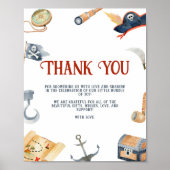 Poster Panneau Merci Baby shower Pirates (Devant)