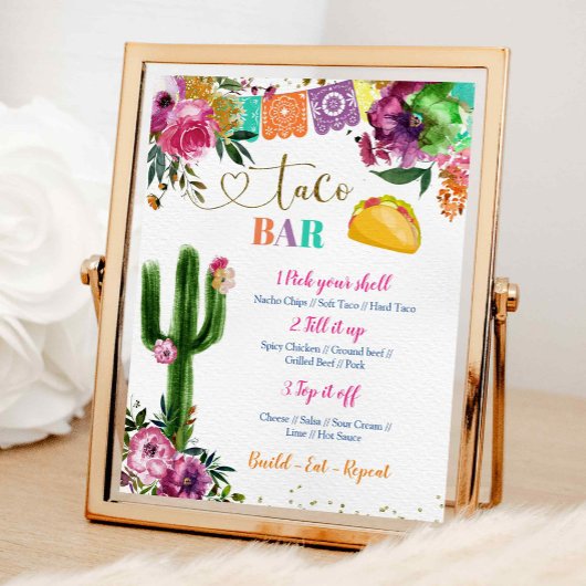 Poster Panneau mexicain coloré Taco Bar