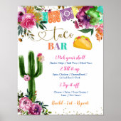 Poster Panneau mexicain coloré Taco Bar (Devant)