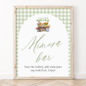 Poster Panneau Mimosa à Gingham Vert Fraîchement du March