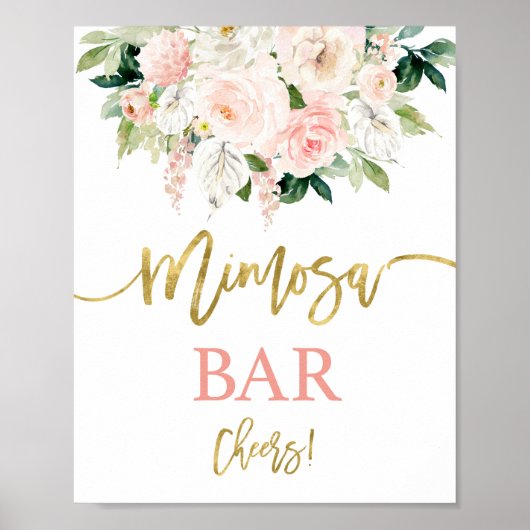 Poster Panneau Mimosa Bar floral à l’aquarelle d’an (Devant)