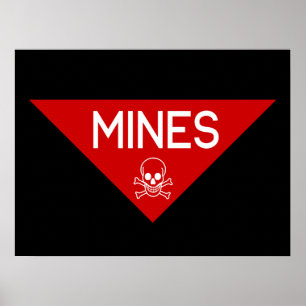 POSTER PANNEAU MINES SIGNALÉTIQUE SYMBOLE