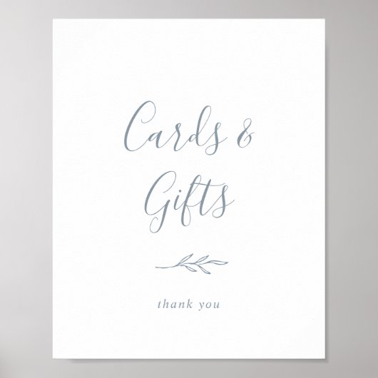 Poster Panneau Minimal Leaf | Cartes et Cadeaux Bleu Pous (Devant)