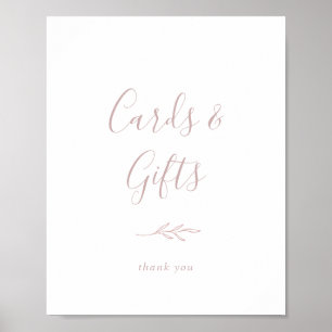 Poster Panneau minimaliste de cartes et cadeaux rose poud