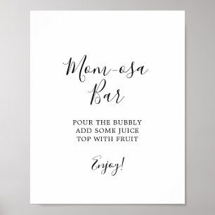 Poster Panneau minimaliste de la barre Maman-osa Baby sho