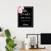 Poster Panneau minimaliste Mariage noir à barre ouverte (Bureau à domicile)