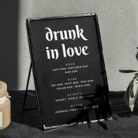 Panneau minimaliste Mariage noir | Drunk in Love