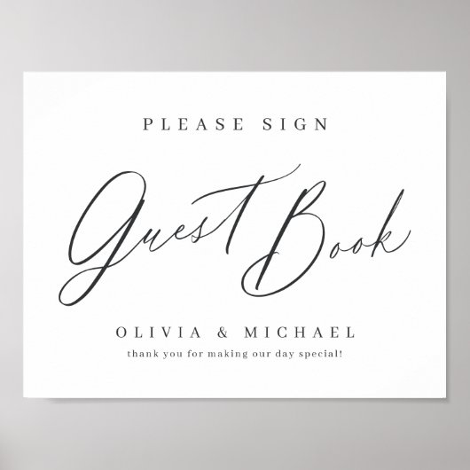 Poster Panneau minimaliste moderne mariage d'écriture (Devant)