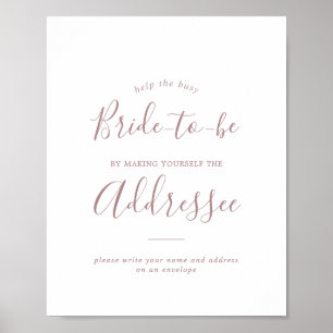 Poster Panneau minimaliste rose gold pour adresser une en