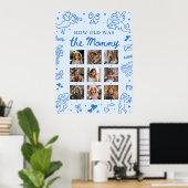 Poster Panneau Moderne Bleu Dessiné à la Main « Quel âge (Bureau à domicile)