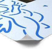 Poster Panneau Moderne Bleu Dessiné à la Main « Quel âge (Coin)
