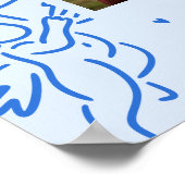 Poster Panneau Moderne Bleu Dessiné à la Main « Quel âge (Coin)