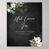 Poster Panneau moderne Chalkboard Mariage Hot Cocoa Bar (Devant)