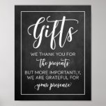 Poster Panneau moderne Chalkboard Mariages Cadeaux<br><div class="desc">Cette enseigne de cadeaux de mariage moderne et très tendance est parfaite pour vos invités dans le cadre de votre décor mariage. Le design est composé d'une formulation typographique tendance sur un arrière - plan de style tableau noir, parfait pour n'importe quel bide et marié le jour de leur mariage....</div>