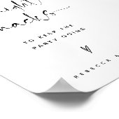 Poster Panneau moderne élégant Mariage de script Snack St (Coin)