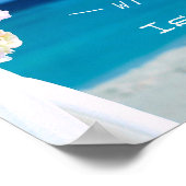 Poster Panneau moderne Floral Blue Ocean Beach Fête des m (Coin)