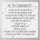 Poster Panneau moderne Marbre Dix Commandements (Devant)