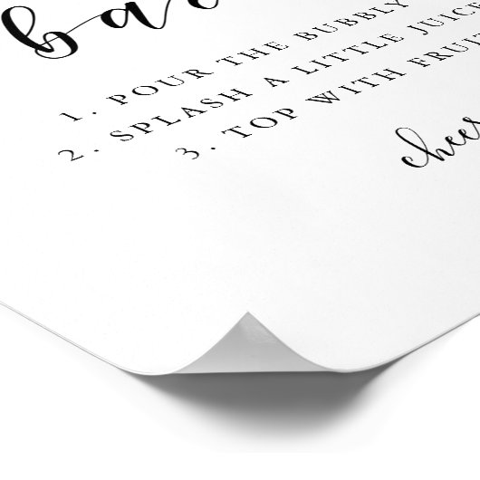 Poster Panneau moderne Mariage de calligraphie Mimosa (Coin)