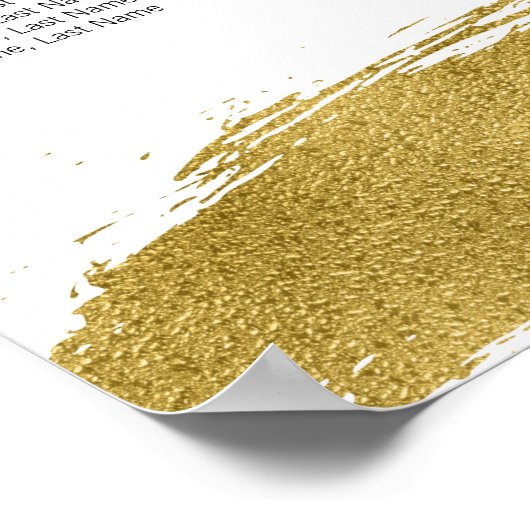 Poster Panneau moderne Mariage Faux Gold (Coin)