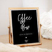 Poster Panneau moderne noir mariage Coffee Bar