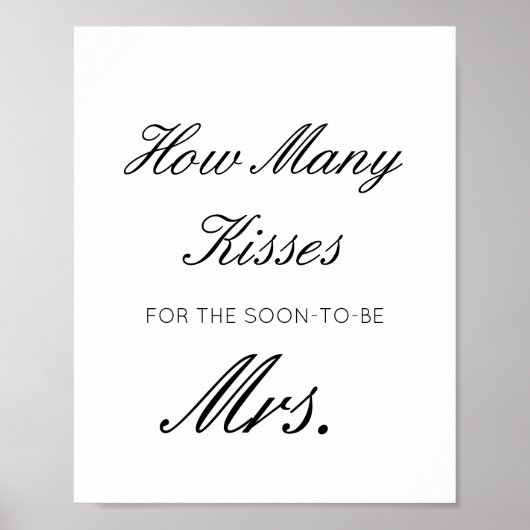 Poster Panneau Modifiable 'Devinez Combien de Bisous pour (Devant)