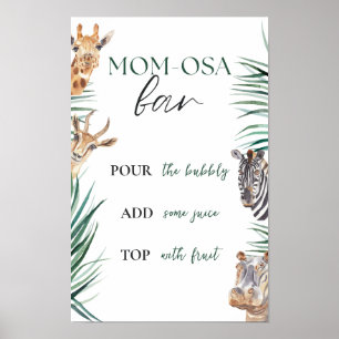 Poster Panneau Momosa Bar Baby shower Safari Jungle