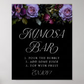 Poster Panneau Moody Gothique Purple Floral Mariage Mimos (Devant)